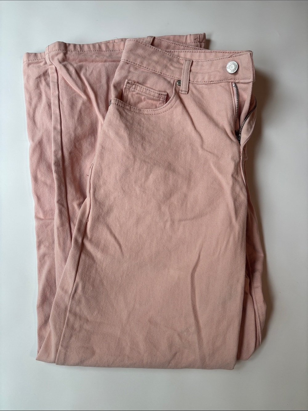 Women's low-Rise Slim Jeans in light Pink wide leg